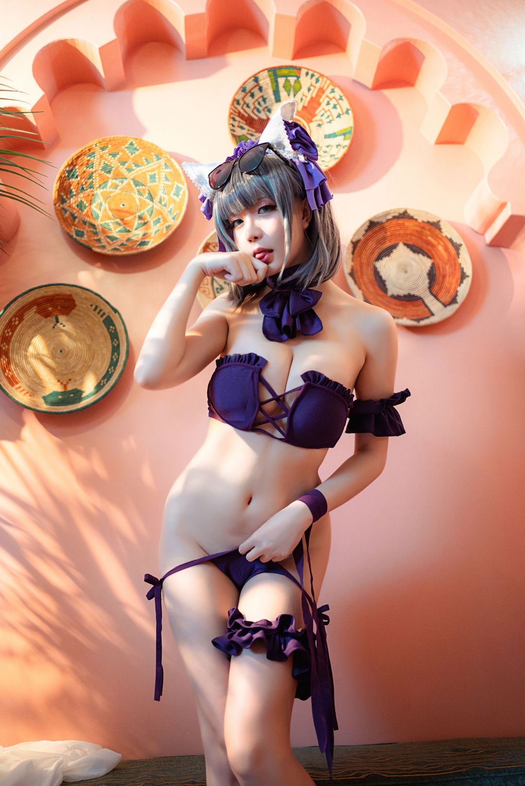 [COS写真]星之迟迟–R-Maid《柴郡泳装》插图2